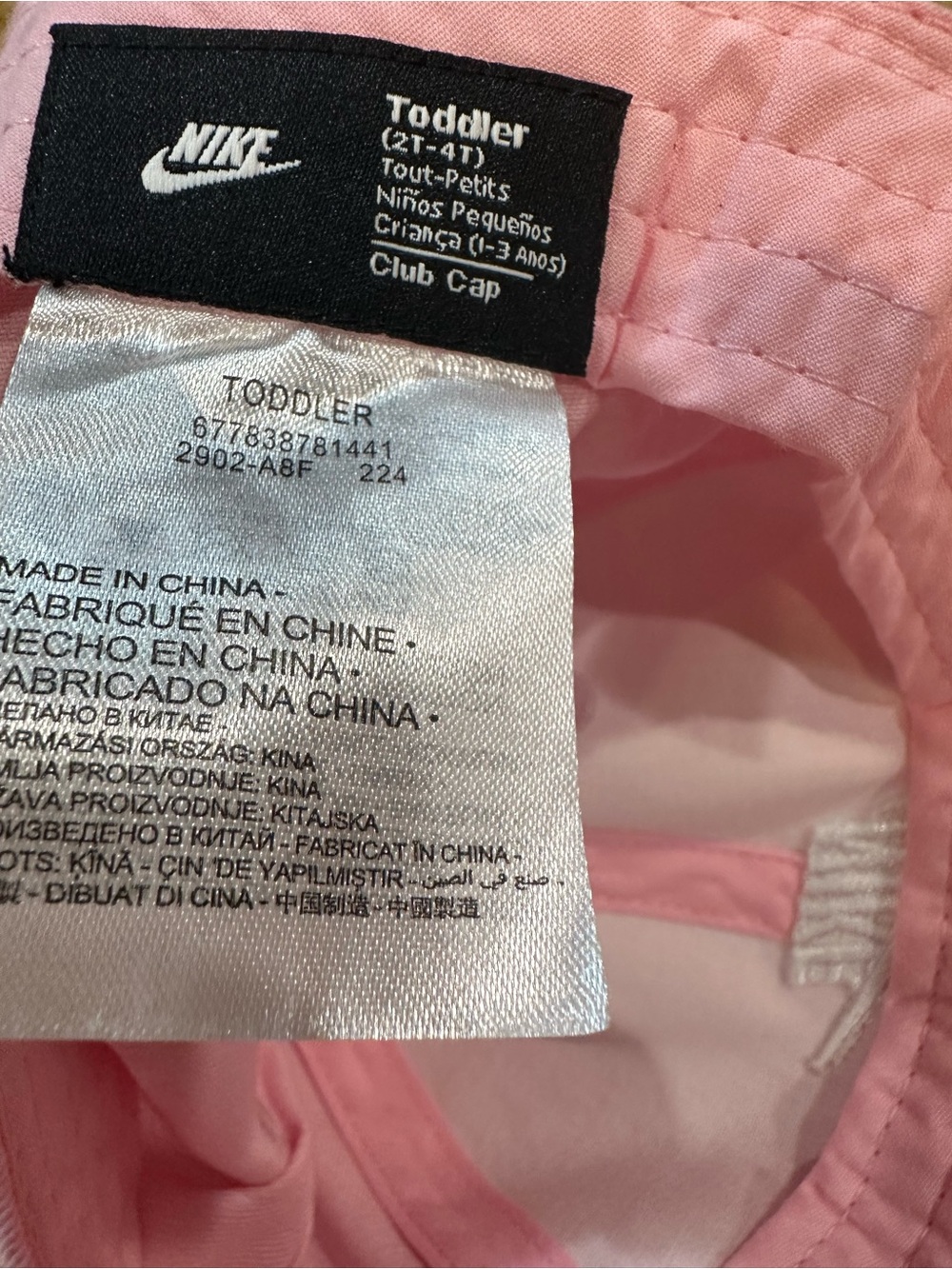 Nike Toddler Girls Pink Swoosh Baseball Cap Size 2T-4T - Picture 4 of 4